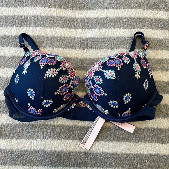 Victorias Secret Dream Angels Push Up Embroidery Print bra